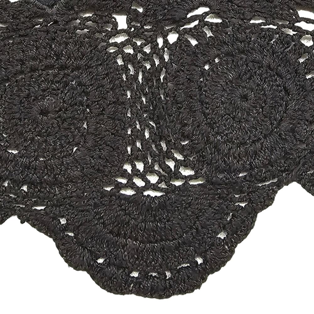 Free People Top Womens Size XS Black Crochet Lace Cut Out Bell Sleeve Whimsigoth - Picture 6 of 14